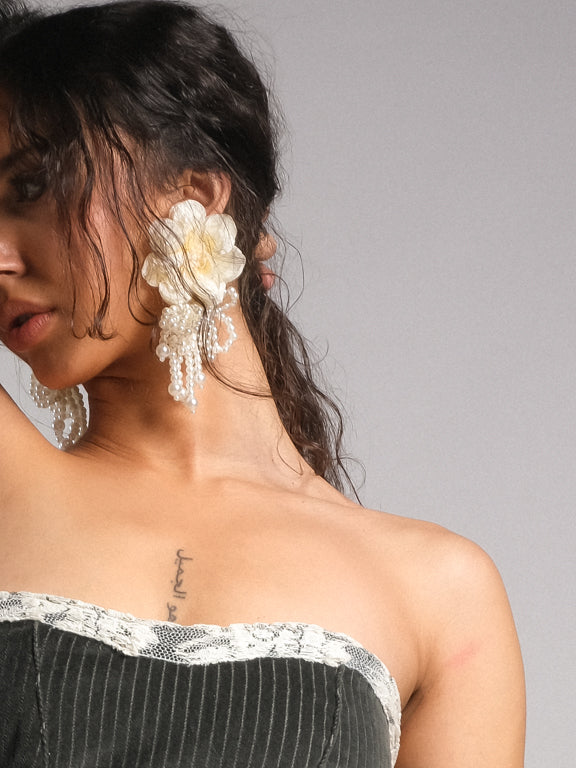 Custom Fit Velvet Dress with Lace Trim