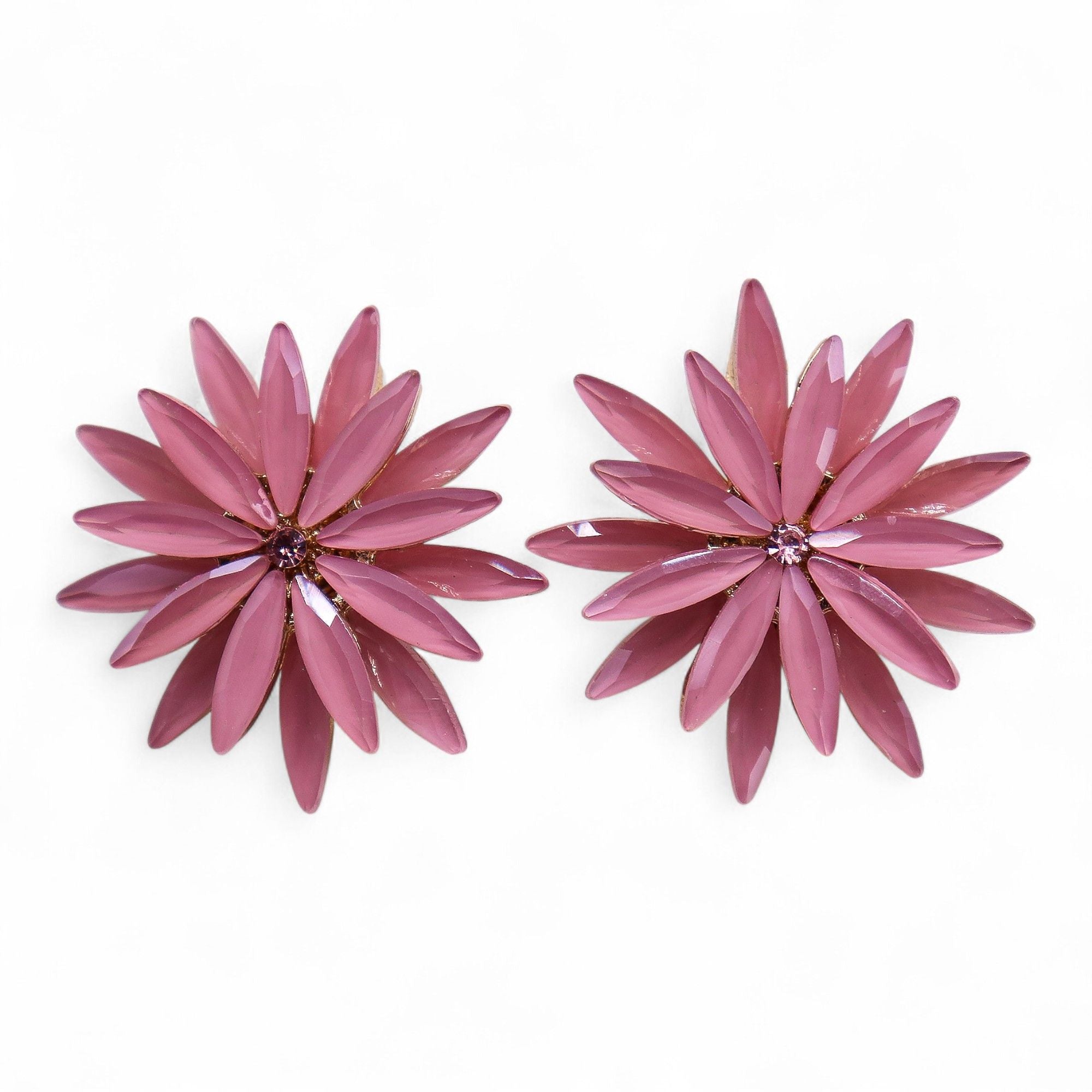 Soft Pink - Vintage Glass - Flowers - Earrings