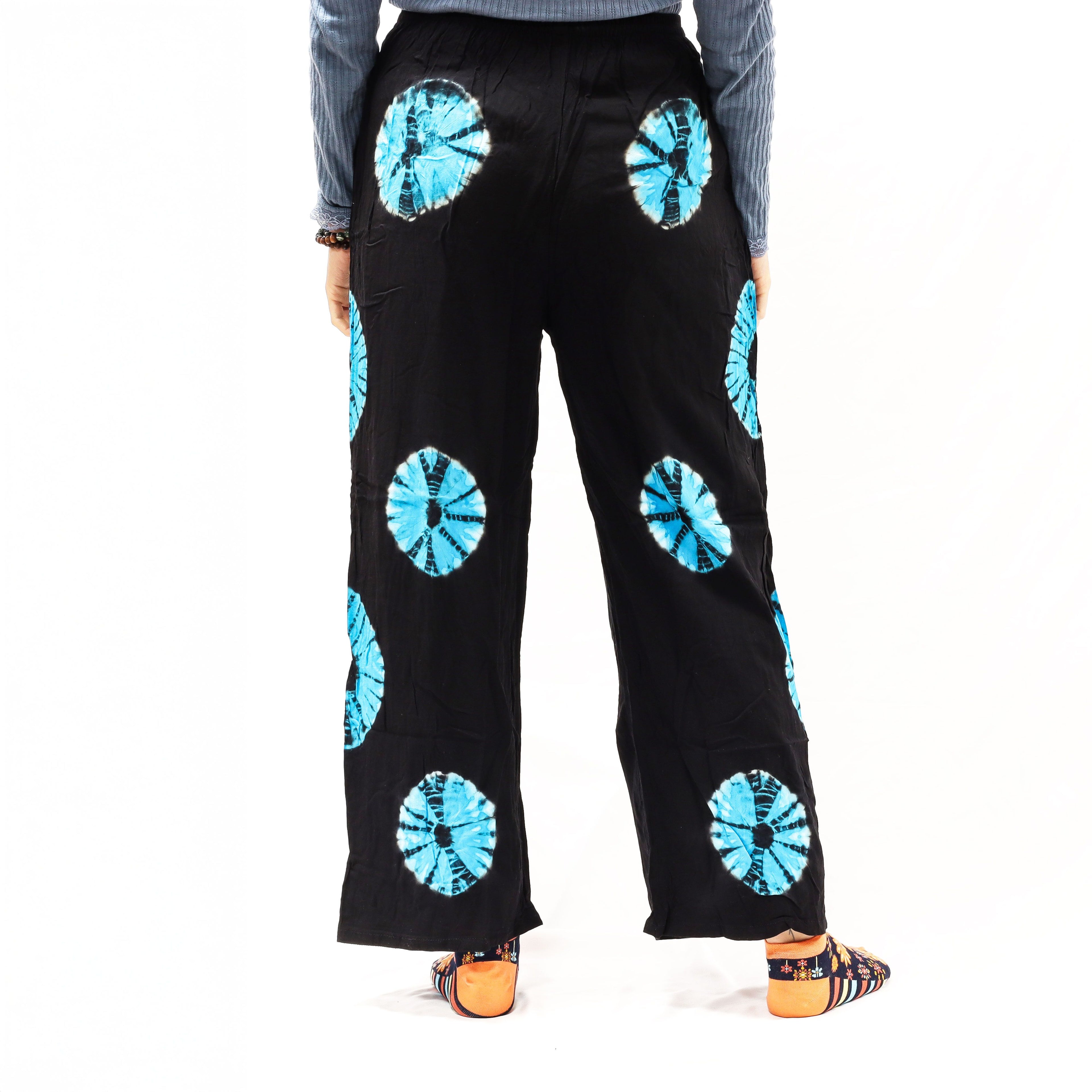 Japanese Style Lounge Pants - Black & Blue - M