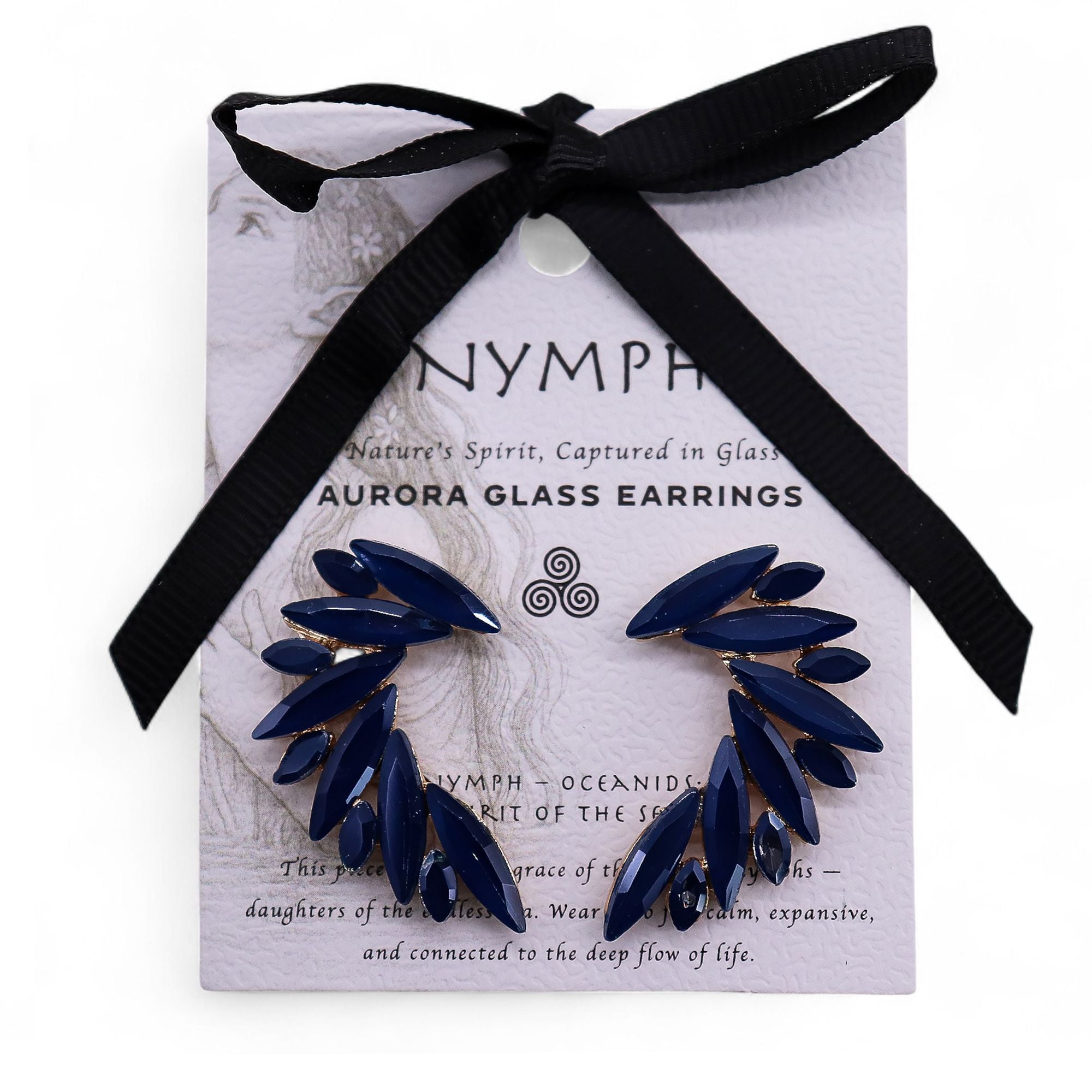 Royal Blue - Vintage Glass - Angel Wings - Earrings