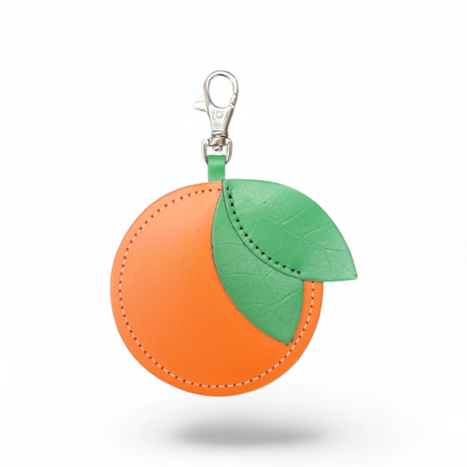 Handmade Leather Fruity Bag Charm – Orange